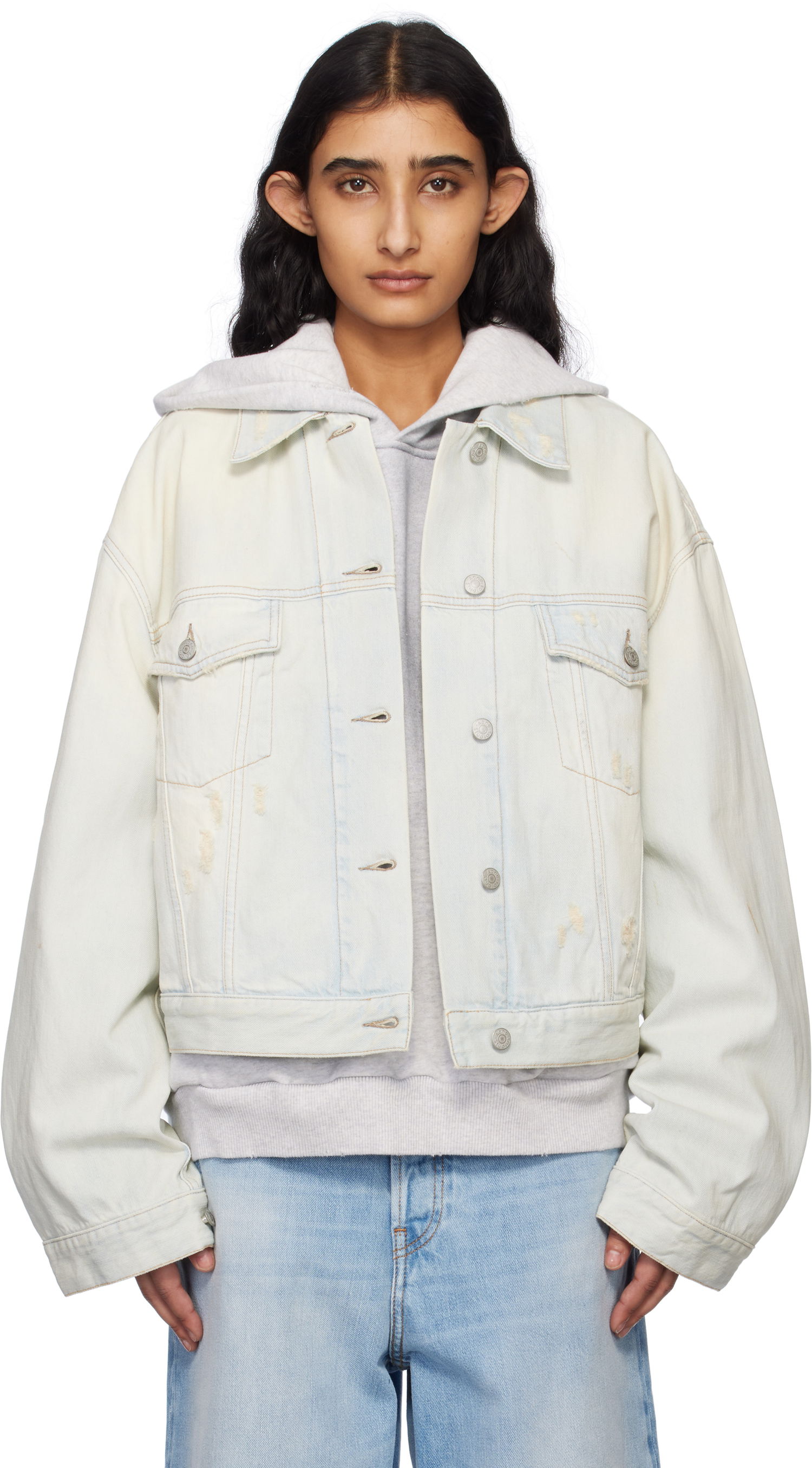 Яке Acne Studios Acne Studios Relaxed Cropped Denim Jacket Синьо | A90639-, 0