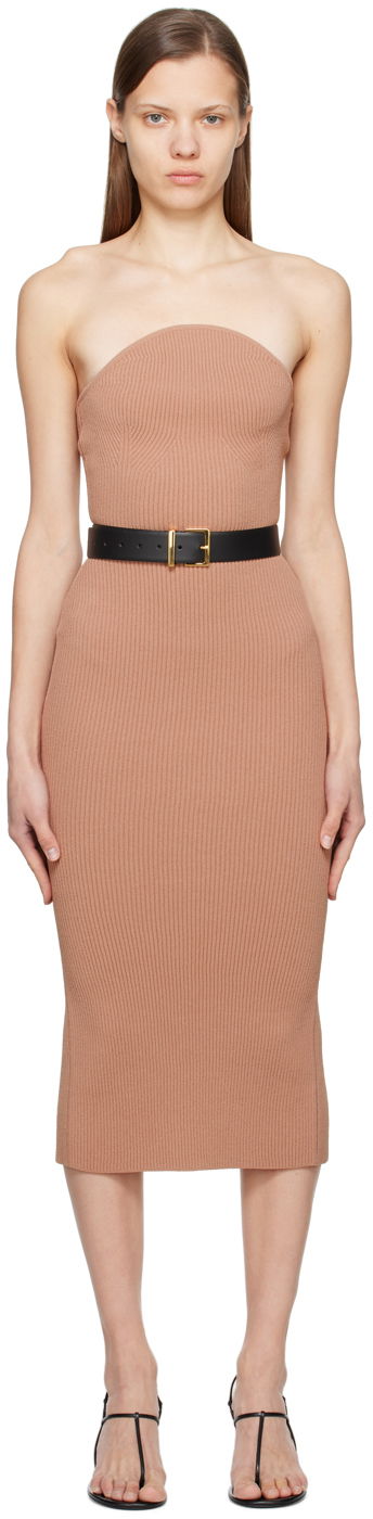 Pокля Khaite 'The Rumer' Strapless Midi Dress Бежово | 8833400, 0