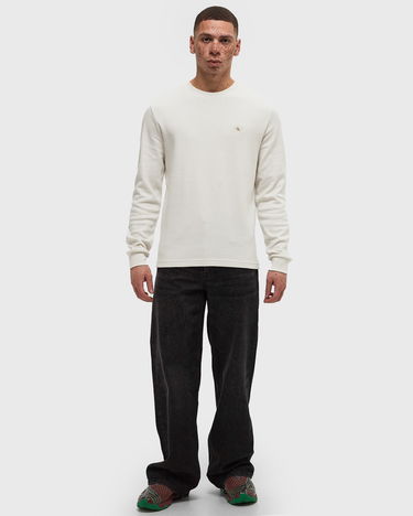 Пуловер CALVIN KLEIN Calvin Klein Jeans Woven Label Waffle Long Sleeve T-Shirt Бяло | J30J327117YBI, 3
