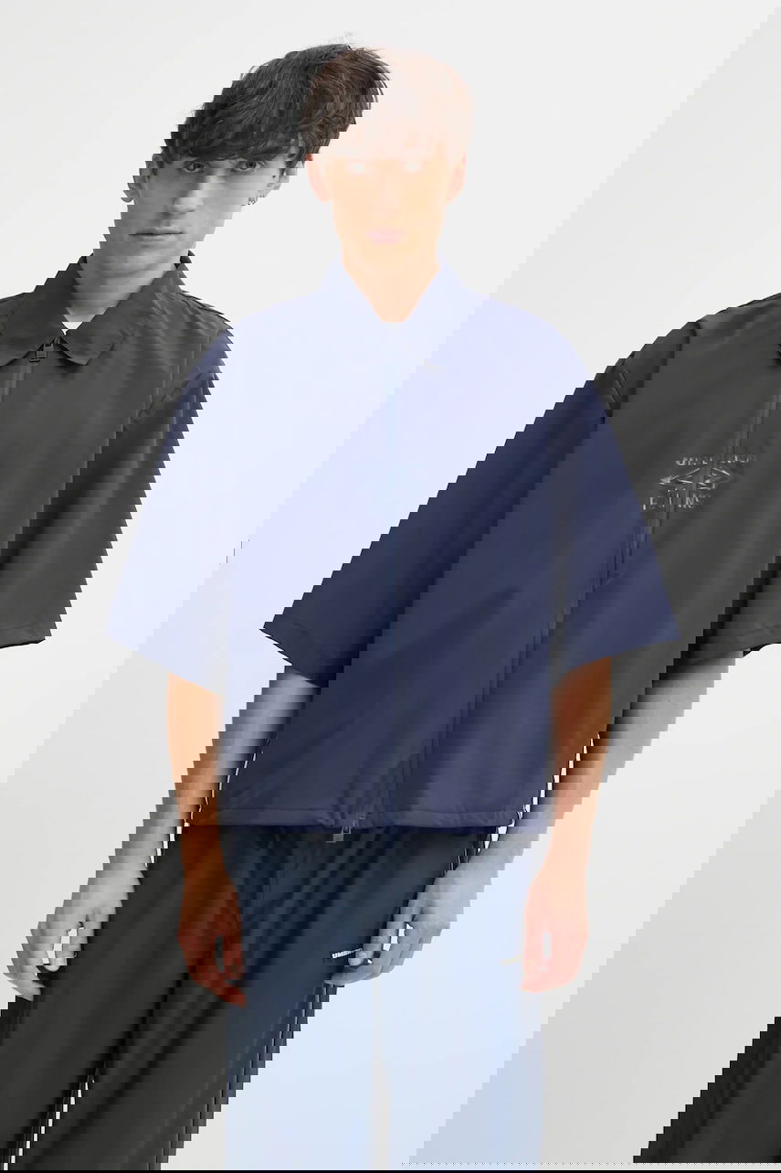 Риза Rains Rains x Umbro Relaxed Short-Sleeve Collared Zip-Up Shirt Тъмно синьо | 20910.142, 0