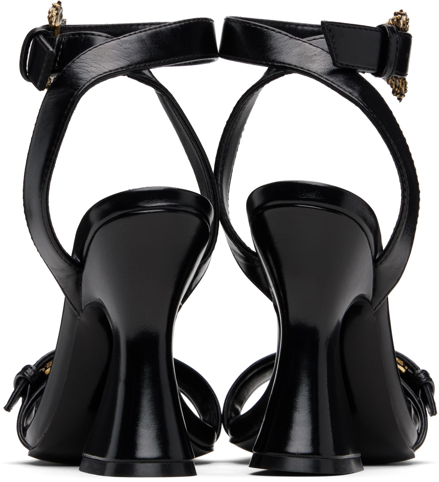 Кецове и обувки Versace Baroque Buckle Kristen Heeled Sandals Черно | E79VA3S36_EZSC35, 1