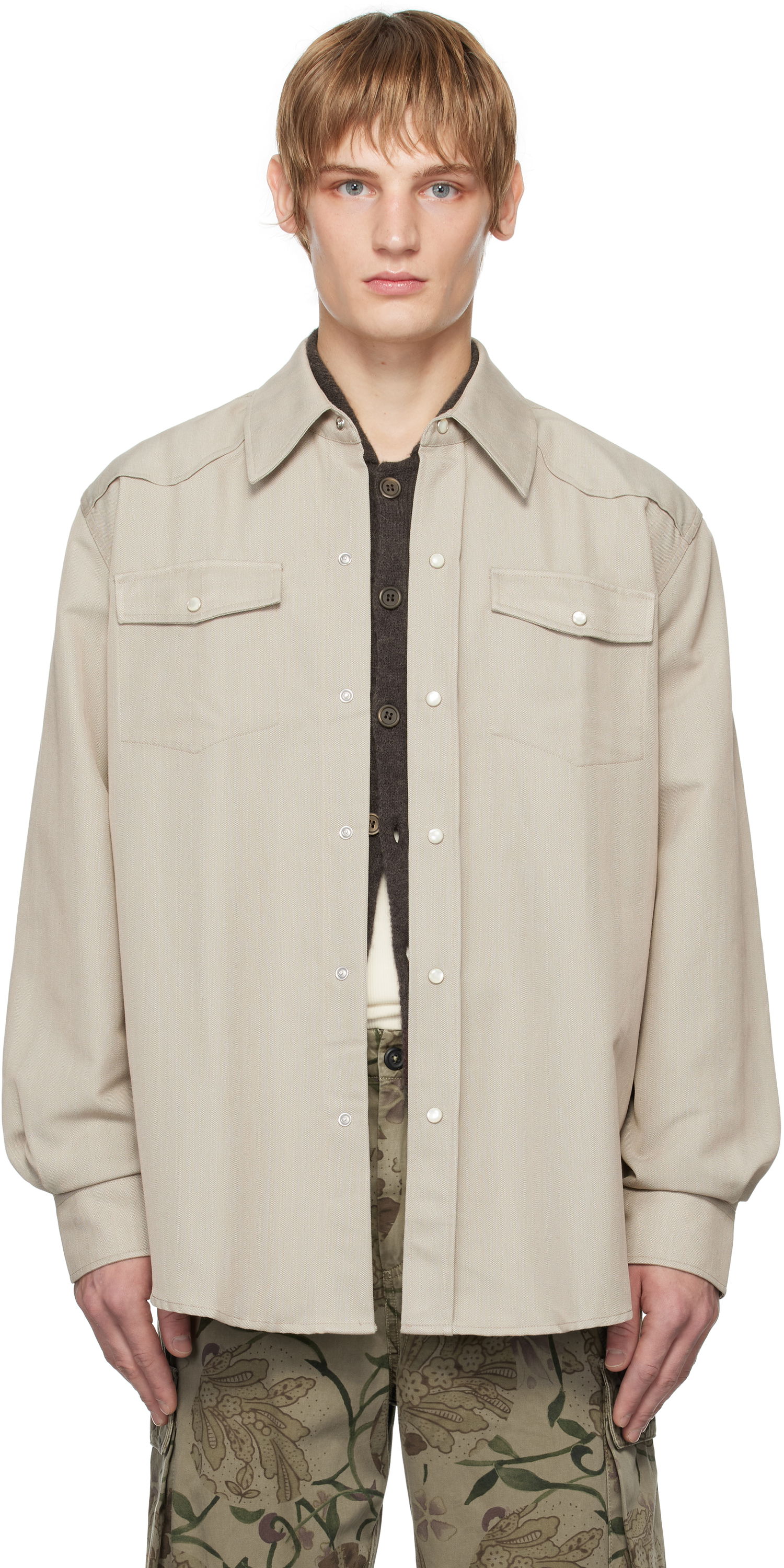 Риза OUR LEGACY Frontier Long Sleeve Shirt Бежово | M4242FL, 0