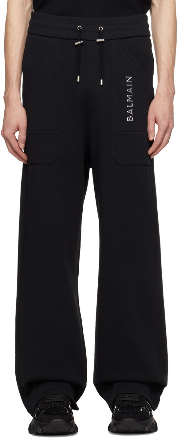 Спортни панталони Balmain Plaque Sweatpants Черно | CH1OB214BC61