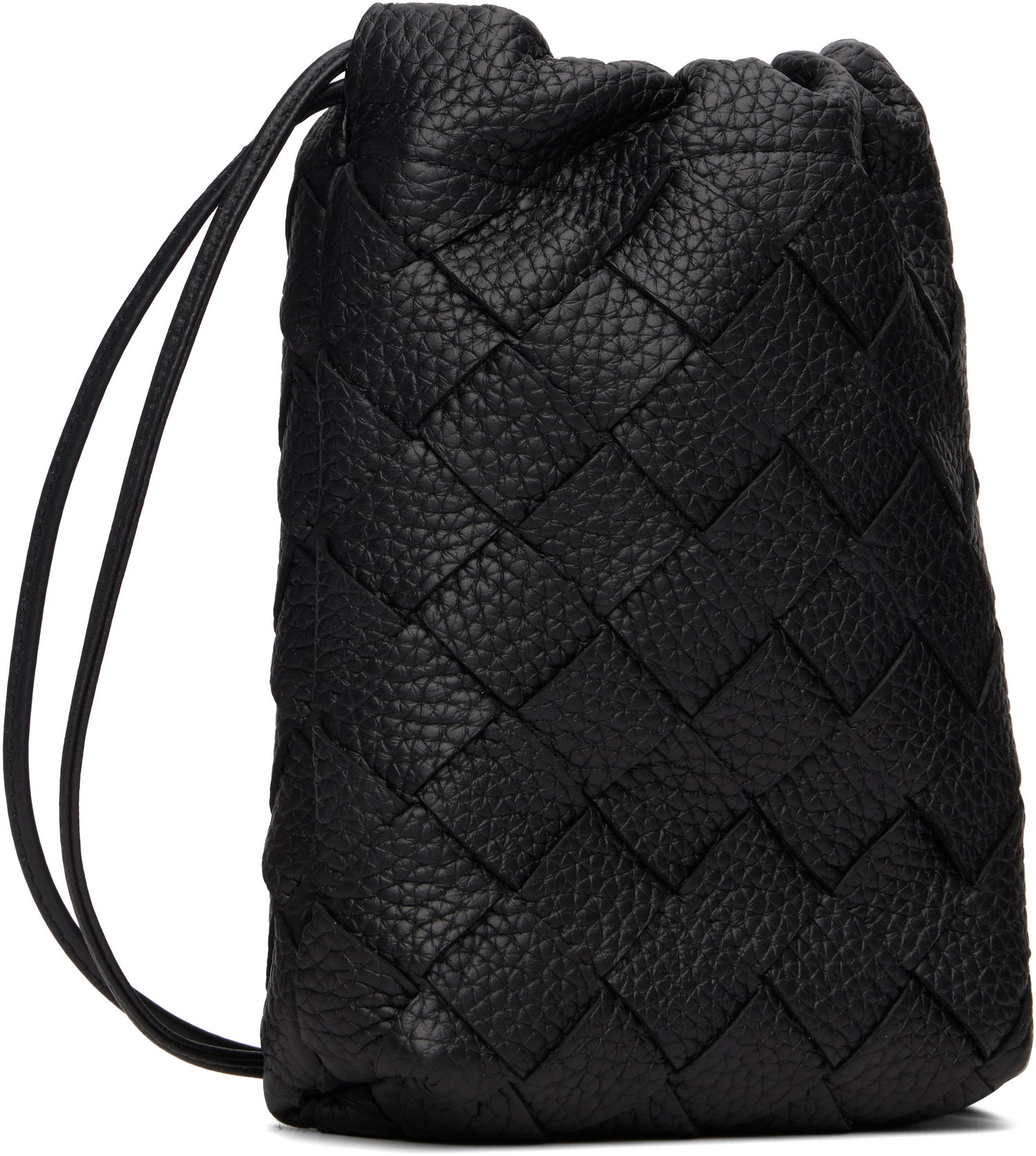 Портфейл Bottega Veneta Bottega Veneta Vertical Woven Leather Pouch Черно | 838786V5I538803, 1