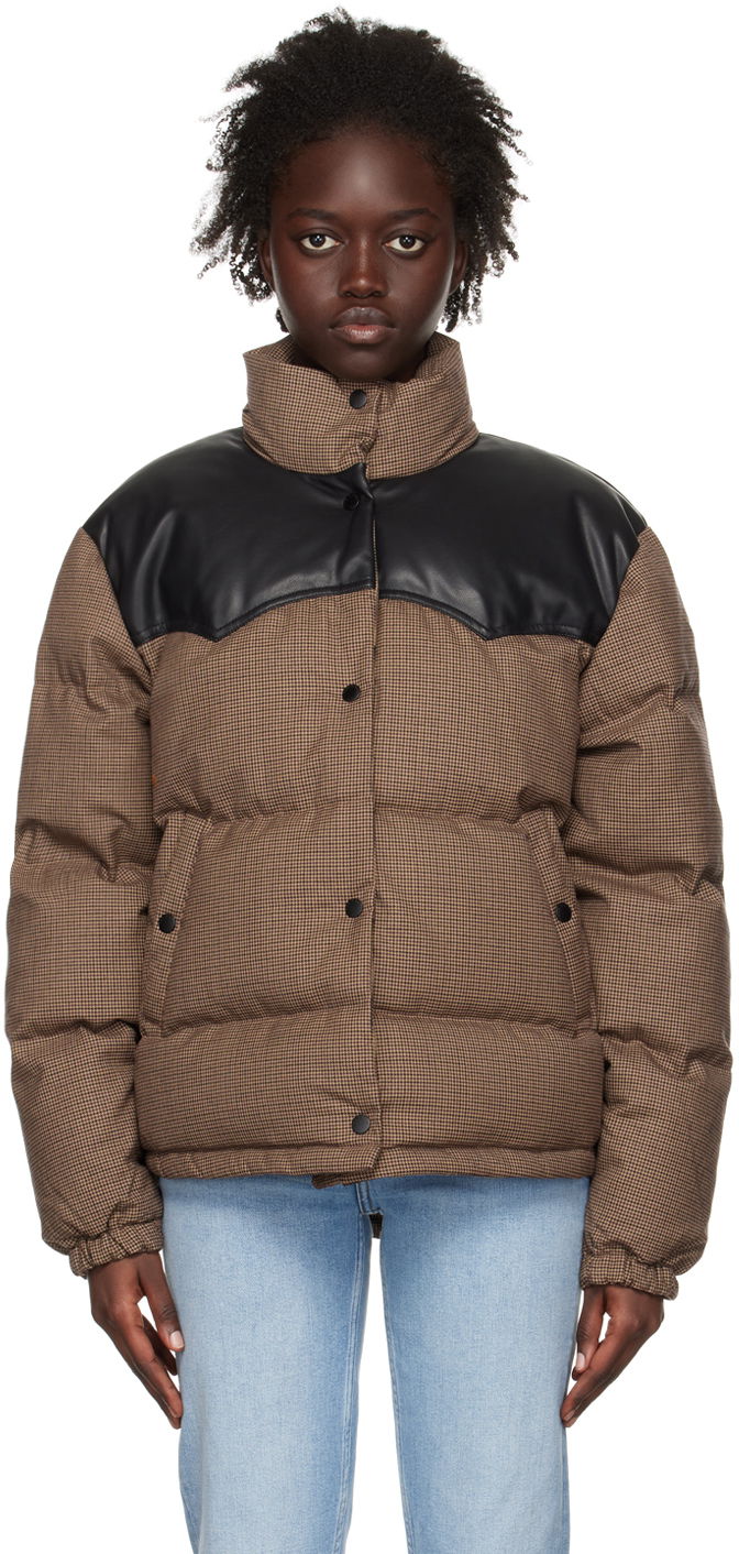 Пухо яке rag & bone Rag & Bone Cal Houndstooth Down Jacket Кафяво | WAW22F2031FA31, 0