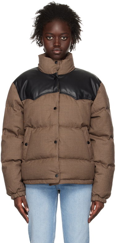 Пухо яке rag & bone Rag & Bone Cal Houndstooth Down Jacket Кафяво | WAW22F2031FA31, 0