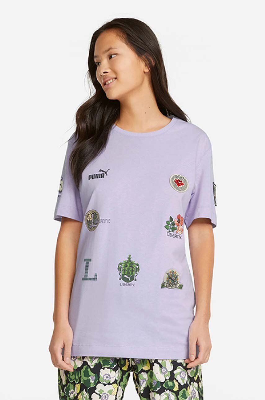 Тениска Puma Liberty Badge T-Shirt With Print Лилаво | 534049.80, 0