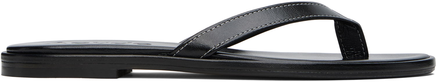 Облекло Aeyde Aeyde Melody Leather Toe-Post Flip-Flops Черно | A11-FS-FDMR08FL191-SS25-800-007, 0