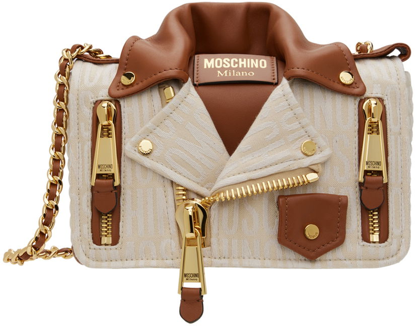 Дамска чанта Moschino Logo Moto Bag Бежово | 7440 8275 A2006