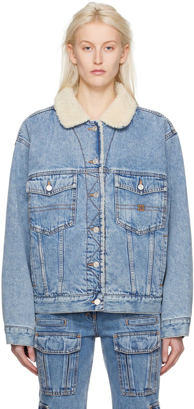 Яке Givenchy Faded Denim Jacket Синьо | BW00L85Y7D452, 0