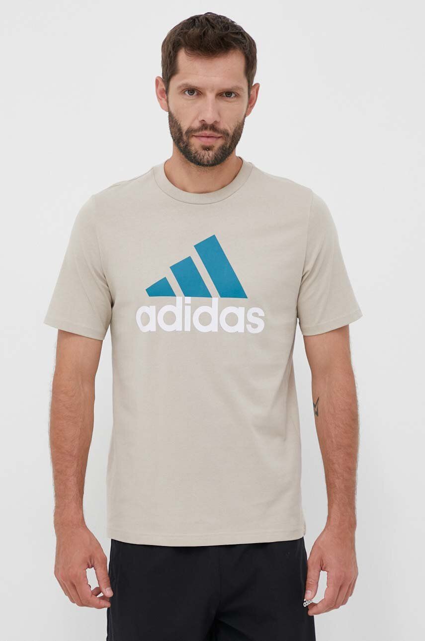 Тениска adidas Originals Essentials Single Jersey Big Logo Tee Бежово | IJ8575, 0
