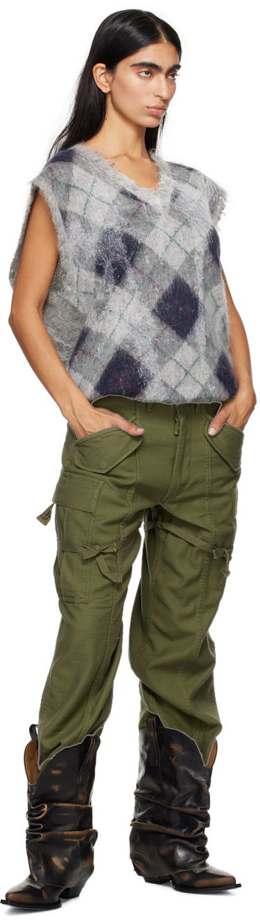 Карго панталони R13 R13 Cropped Cargo Trousers Зелено | R13WR320-D091A, 3