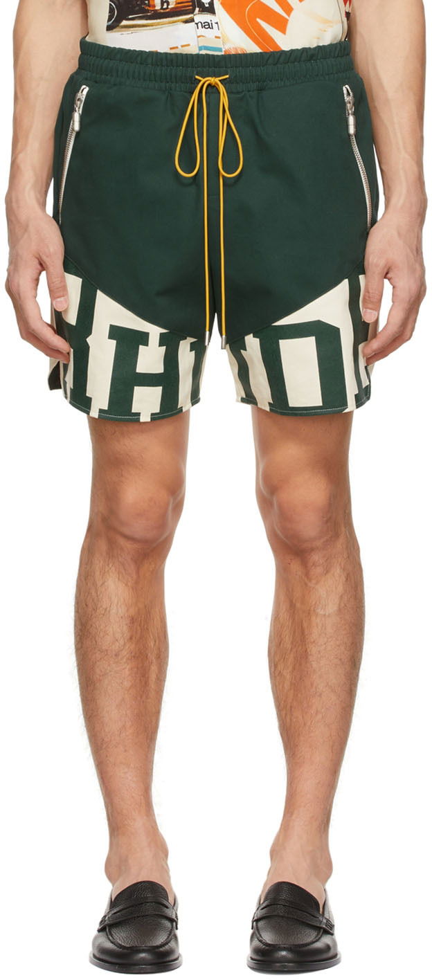 Къси панталони Rhude Rhude Cotton Shorts Зелено | RHSS22SH04186626, 0