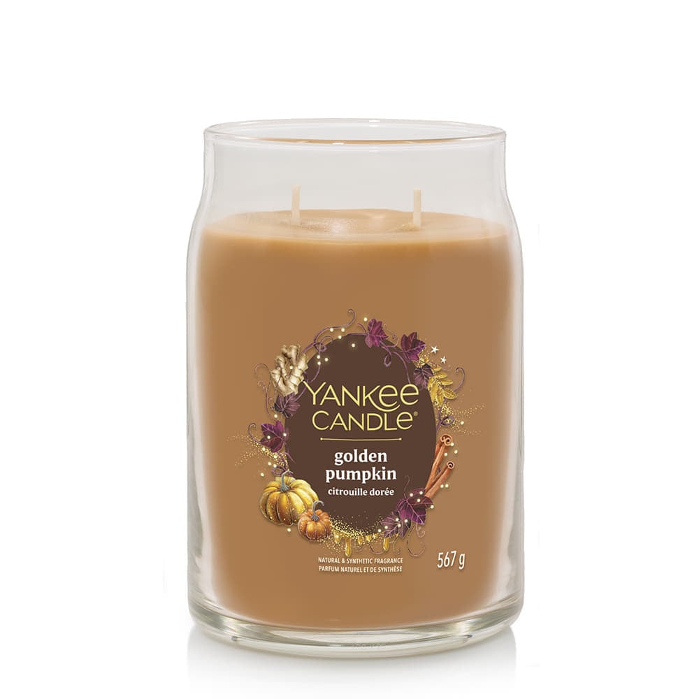 Свещи Yankee Candle Signature Large Jar 2 Wicks Golden Pumpkin Кафяво | 43490, 1