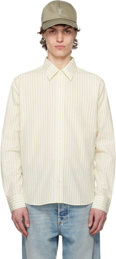Риза AMI AMI Paris Classic Striped Shirt Жълто | HSH051.CO0109, 0