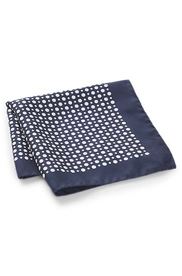 Шал BOSS BECKHAM x BOSS Silk Pocket Square with Dot Print Тъмно синьо | 50549107, 1