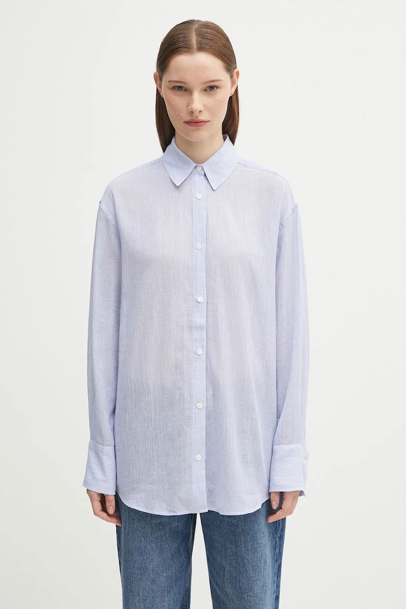 Риза Anine Bing Anine Bing Plaza Relaxed Fit Shirt Синьо | A.07.11015