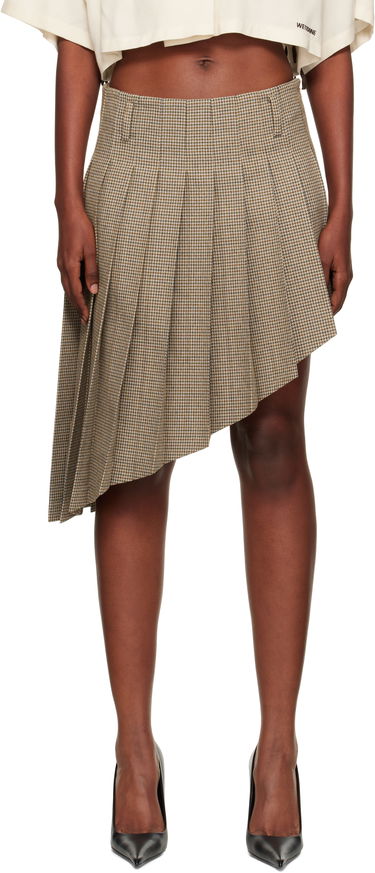 Пола We11done We11done Asymmetric Checked Midi Skirt Кафяво | WD-SK2-25-276-W-BG, 0