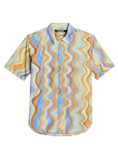 Риза Jacquemus Chemise Melo Paisley Sleeve Waves Stripes Сиво | 225SH006-1356-3EU
