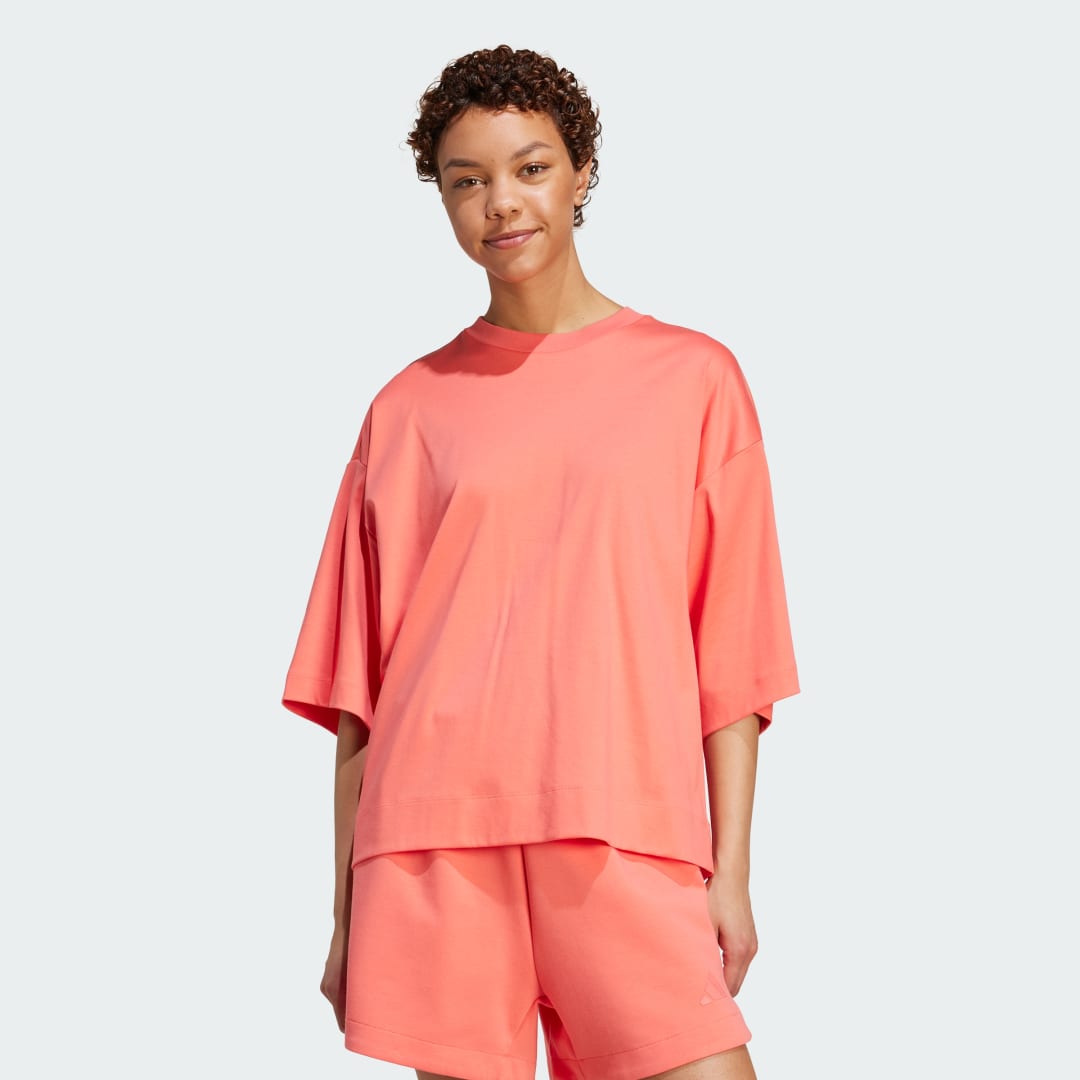 Тениска adidas Performance ALL SZN Soft Lux Relaxed Fit T-Shirt Розово | KD9769, 0