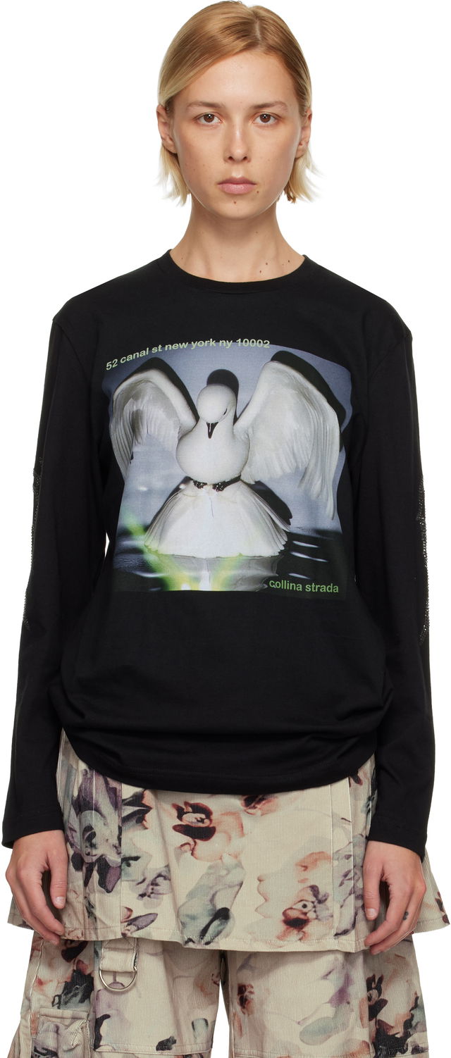 '52 Canal' Long Sleeve Rhinestone Graphic T-shirt