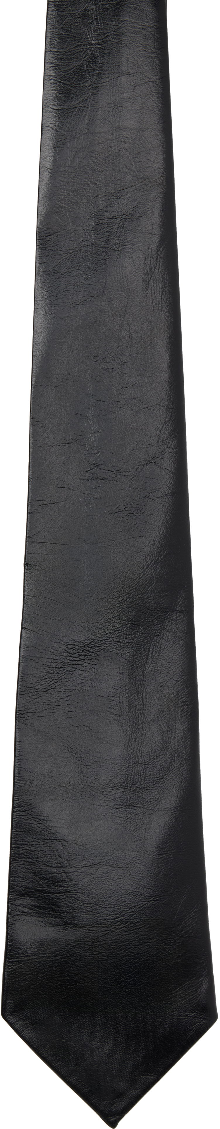 Колани Bottega Veneta Shiny Leather Tie Черно | 762027 VKLC0 1000