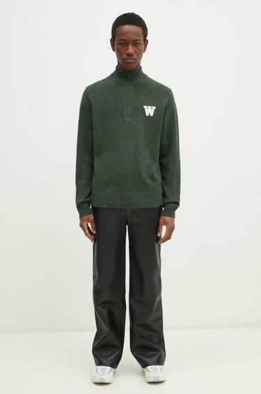 Пуловер WOOD WOOD Wood Wood Blu AA CS Halfzip Lightweight Sweater Зелено | 10325502.4159, 4