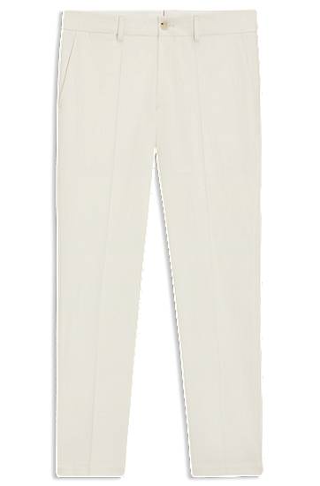 Панталони BOSS Slim-Fit Stretch Double-Faced Trousers Бяло | 50545623