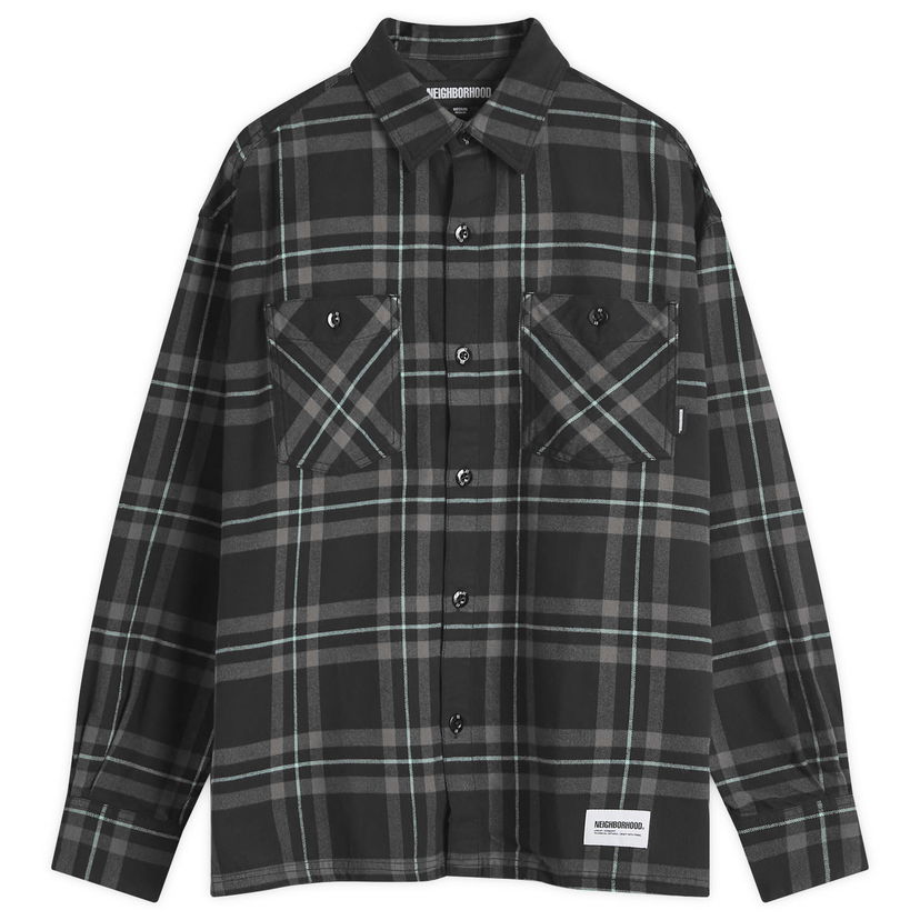 Риза Neighborhood Tartan Check Shirt Long Sleeve Черно | 242BENH-SHM01-BLK