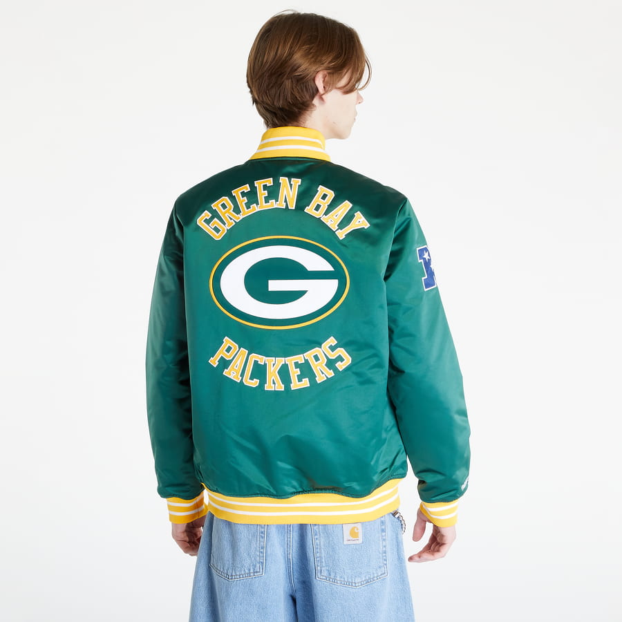 Яке бомбър Mitchell & Ness Heavyweight Satin Jacket Зелено | OJBF3413-GBPYYPPPDKGN, 1
