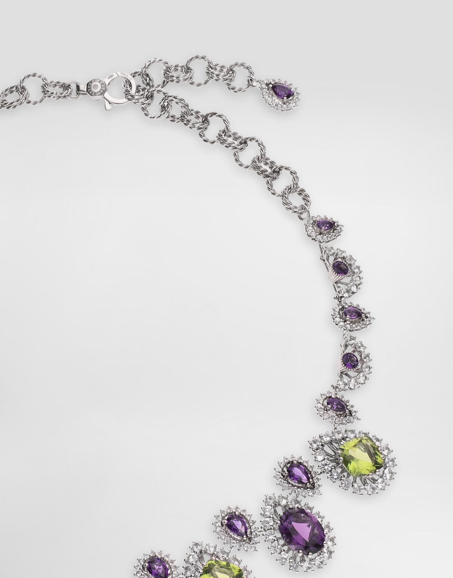 Колие Dolce & Gabbana Dolce & Gabbana Eleganza 18K White Gold Necklace with Amethysts, Peridots, and Sapphires Лилаво | WNSA4GWAME180001, 1