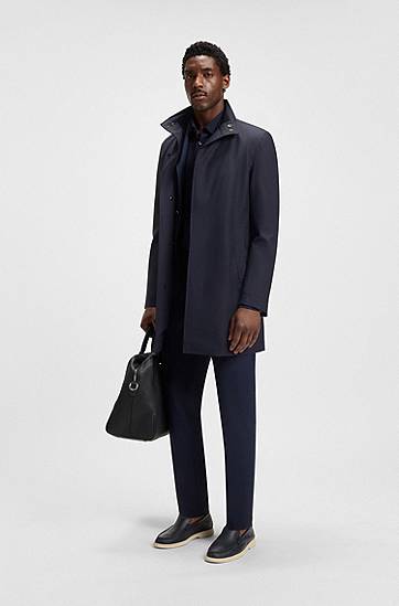 Палта BOSS Washable Coat with Concealed Closure Тъмно синьо | 50546964, 1