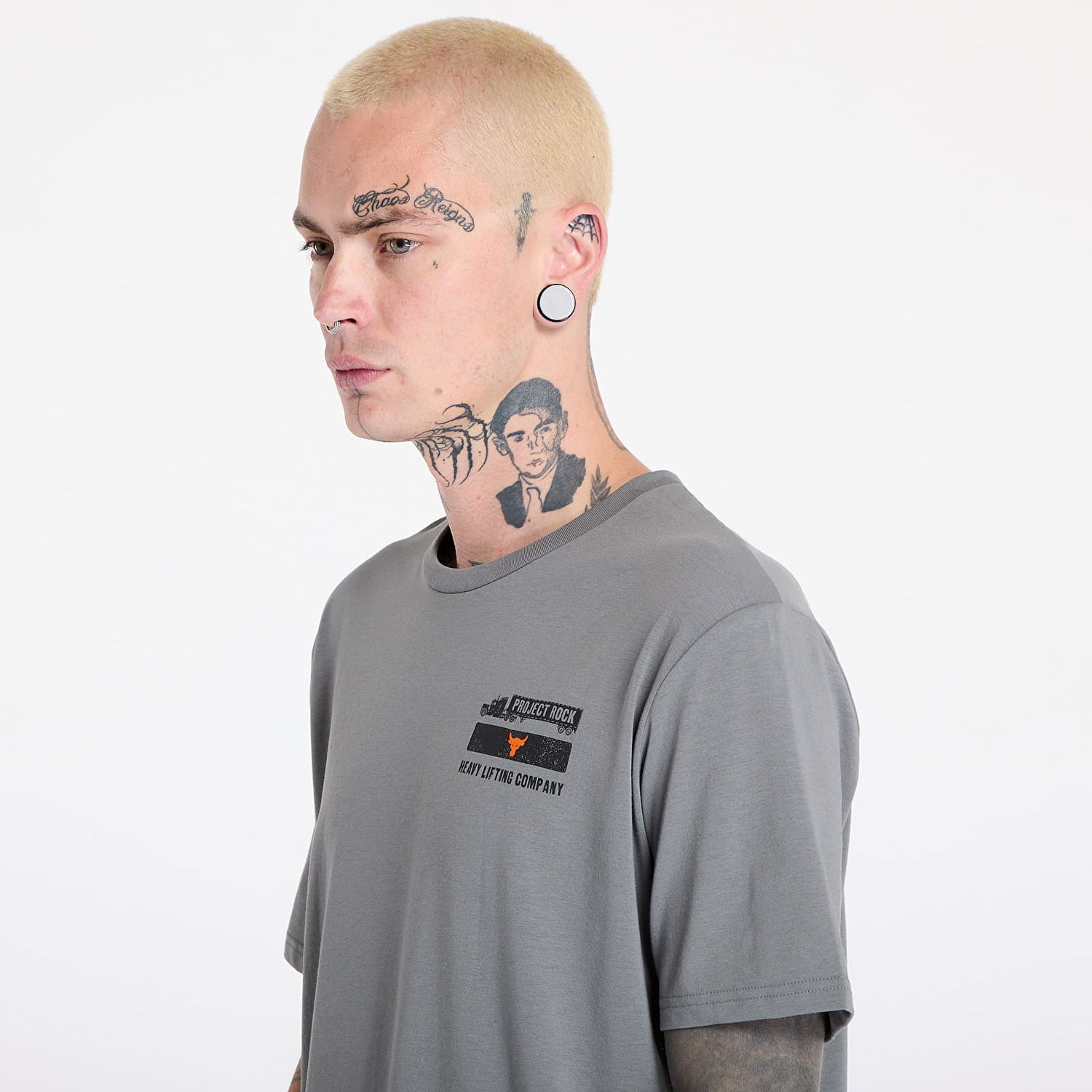 Тениска Under Armour T-shirt Project Rock 60/40S SS 4 Tools Clay Green/ Team Orange/ Black S Сиво | 1386909-709, 1