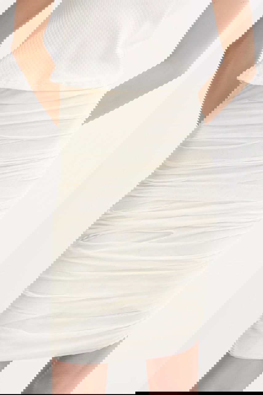 Пола Maison Margiela MM6 Maison Margiela Ruched Mini Skirt Бежово | S62DA0037.S24423.962, 0