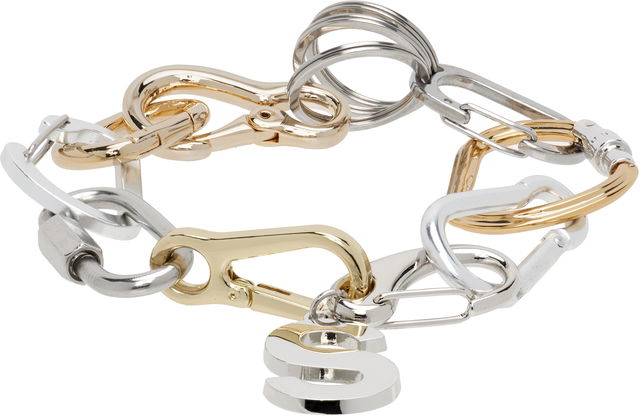 Sacai Carabiner Chain Bracelet with S Charm