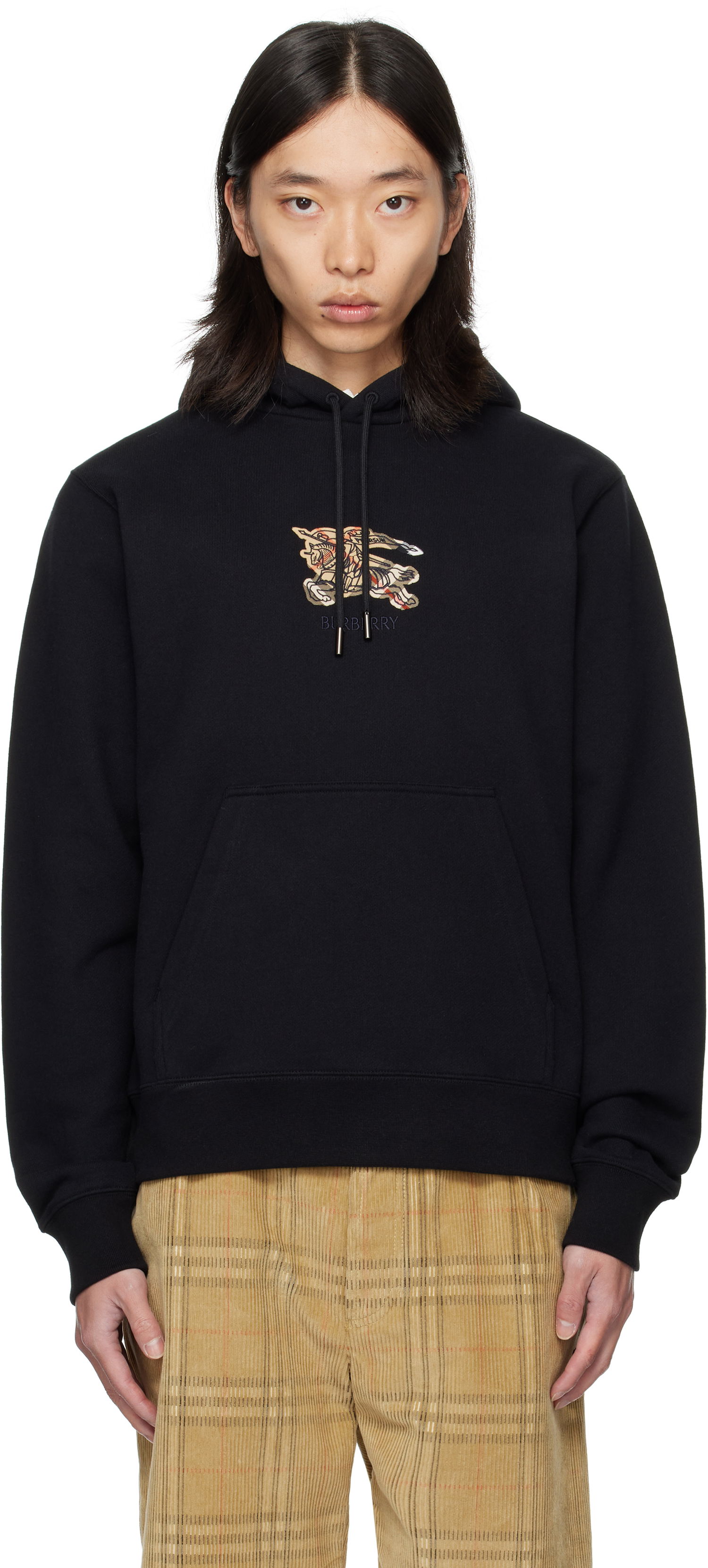 Суитчър Burberry Burberry Cotton Hoodie with Equestrian Knight Design Черно | 8116060, 0