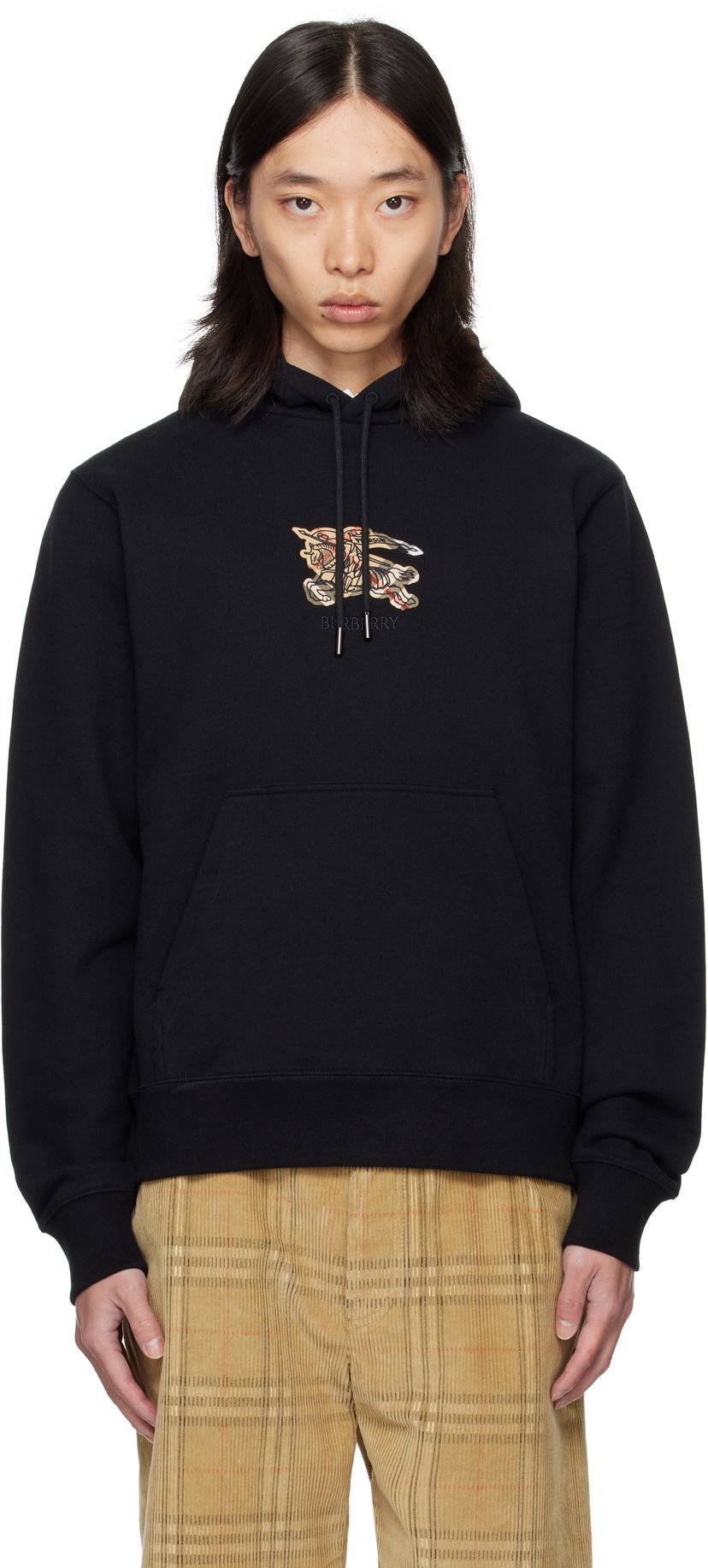 Суитчър Burberry Burberry Cotton Hoodie with Equestrian Knight Design Черно | 8116060
