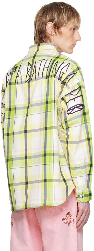 Риза AAPE by A Bathing Ape AAPE by A Bathing Ape Embroidered Plaid Shirt Жълто | AAPSTM8479XXMGRT, 2