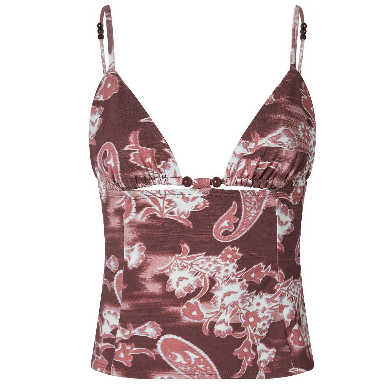 Потник Miaou Miaou Ellie Paisley Print Triangle Top, X-Large Кафяво | 7113JRBMBU, 1