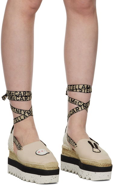 Аксесоари Stella McCartney Stella McCartney Gaia Little Black Bunny Espadrille Wedges Бежово | 810190N0222, 3