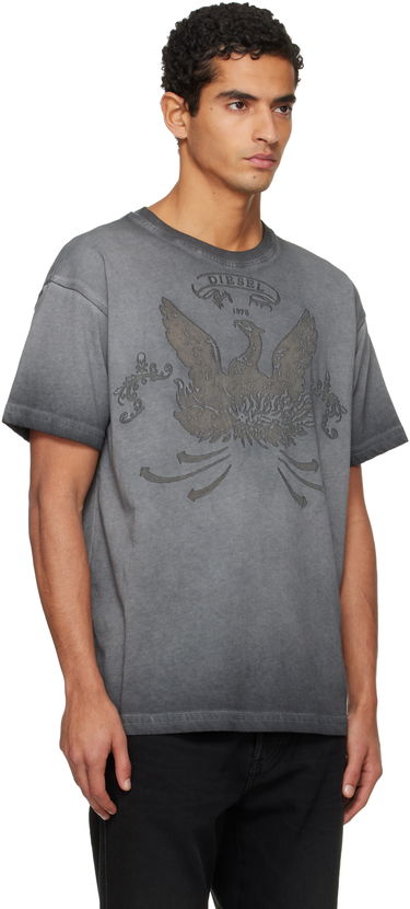 Тениска Diesel Faded Crewneck T-shirt with Eagle Print Сиво | A19373-0DLBW-93R, 1