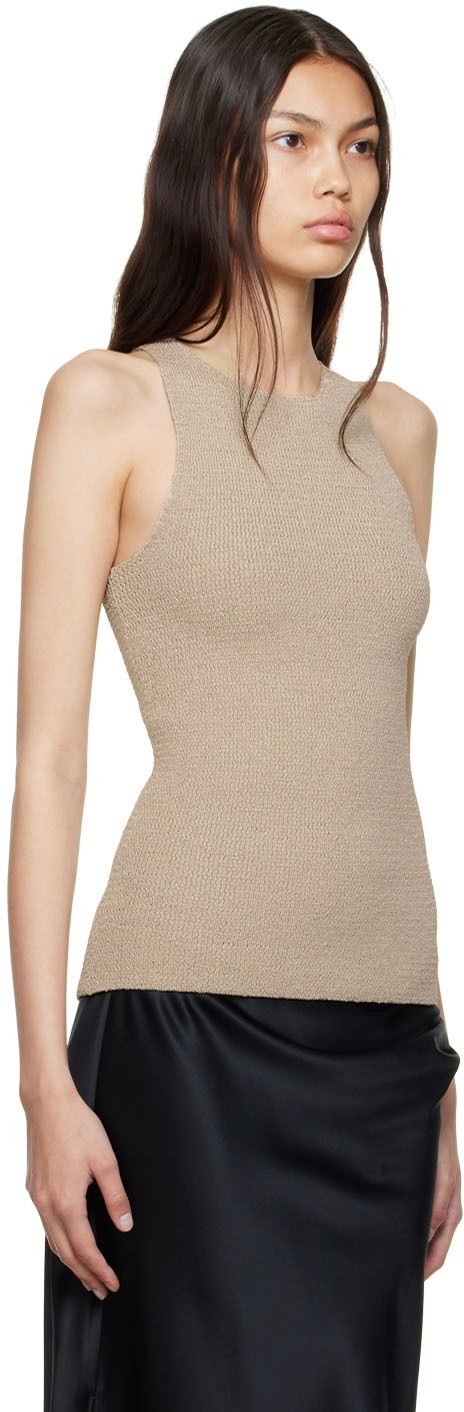 Taupe Polyester Tank Top, 1
