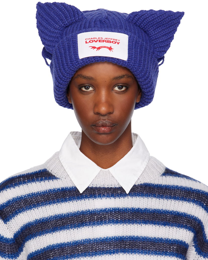 Шапка Charles Jeffrey Loverboy Blue Chunky Ears Beanie Синьо | 41130101