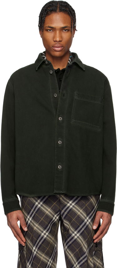 Риза Burberry Burberry Garment Dyed Denim Shirt Зелено | 8101259, 0