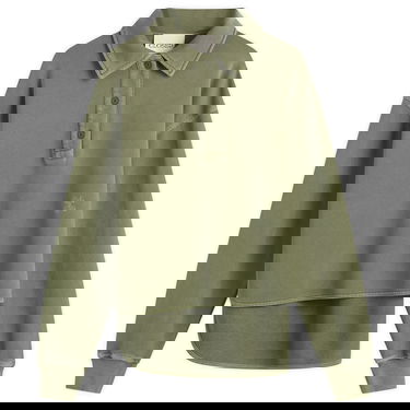 Суитчър CLOSED Long Sleeve Polo Sweatshirt with Layered Hem Зелено | C95667-47V-13-657, 0