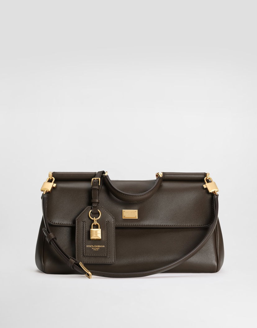 Дамска чанта Dolce & Gabbana Dolce & Gabbana My Sicily Leather Handbag Кафяво | BB7782B732180076
