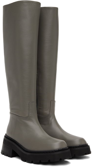 Облекло BY FAR BY FAR Russel Knee-High Boots Сиво | 22FWRUSDCEMNAP, 3