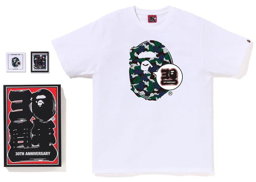Тениска BAPE BAPE Store Isetan Men's Bape 30th Anniversary Ape Head Tee Set White Бяло | 1J22-110-048