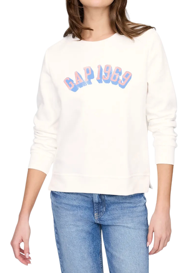Суитчър GAP 1969 Logo Crewneck Sweatshirt Бяло | 744529-03, 0