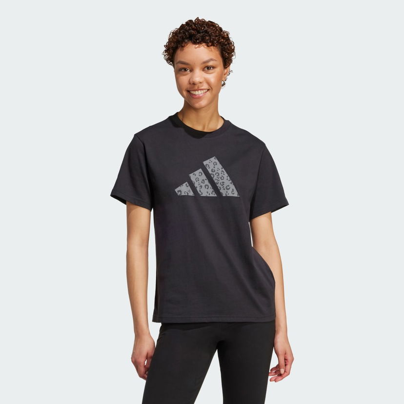 Тениска adidas Performance Animal Print Graphic T-Shirt Черно | JV8536